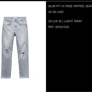 Slim fit high rise ZARA JEANS